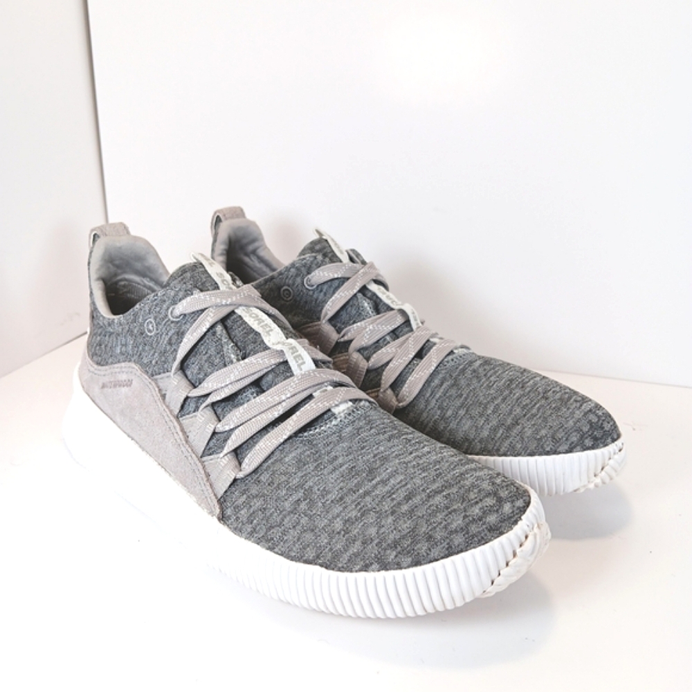 Sorel Gray Knit Slip-On Sneakers with White Sole